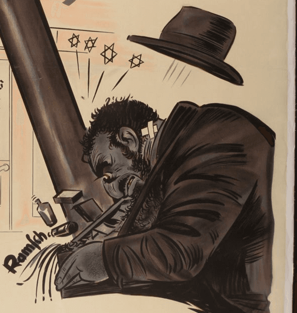 German antisemitic propaganda poster encouraging